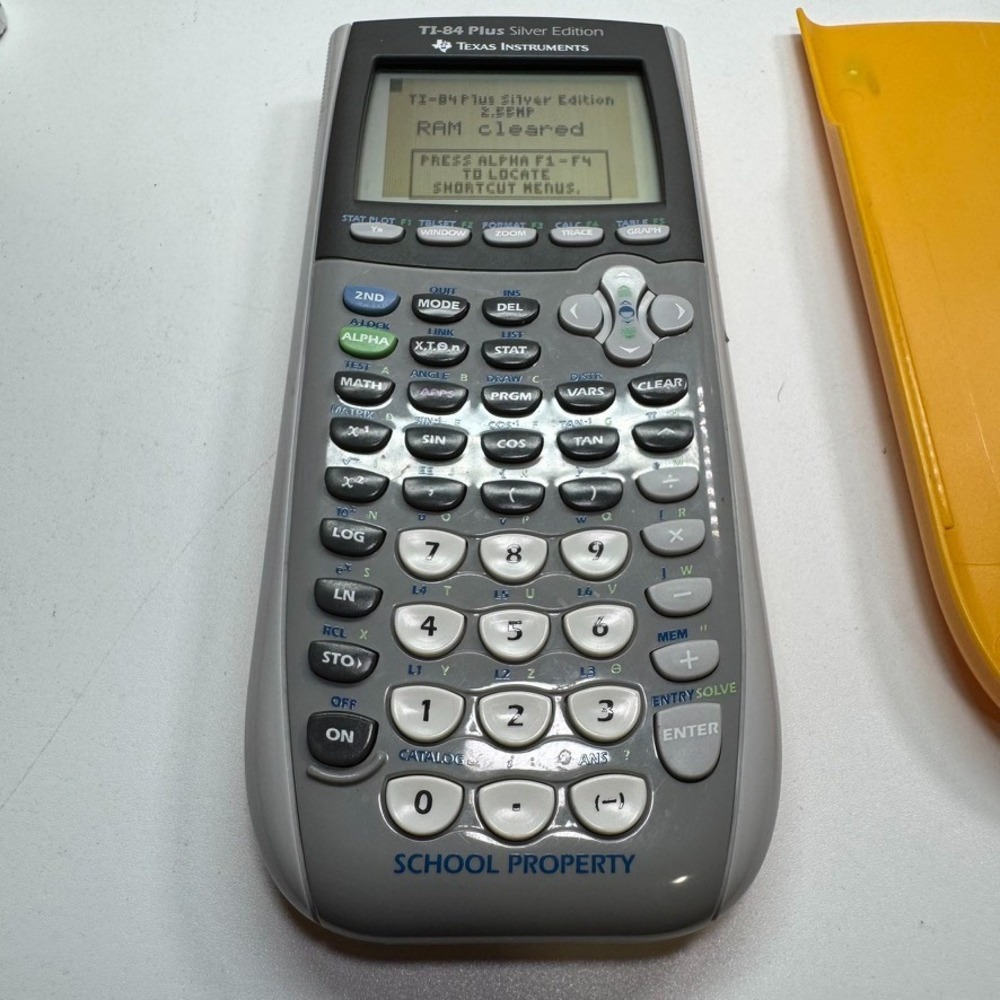 TI-84 Plus Silver Edition Graphing‎ Calculator Yellow School Property TESTED